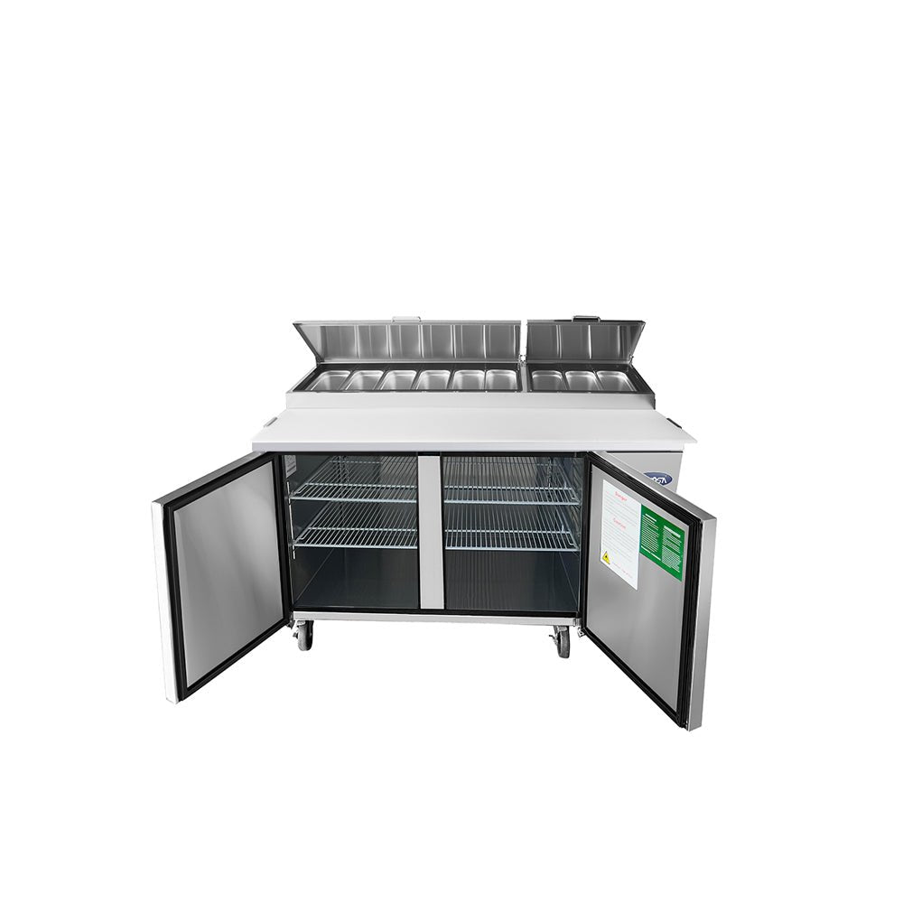 Atosa MPF8202GR 67" Refrigerated Pizza Prep Table, 18.5 Cu. Ft.