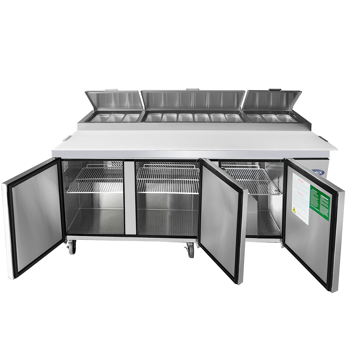 Atosa MPF8203GR 93" Refrigerated Pizza Prep Table, 28.4 Cu. Ft.