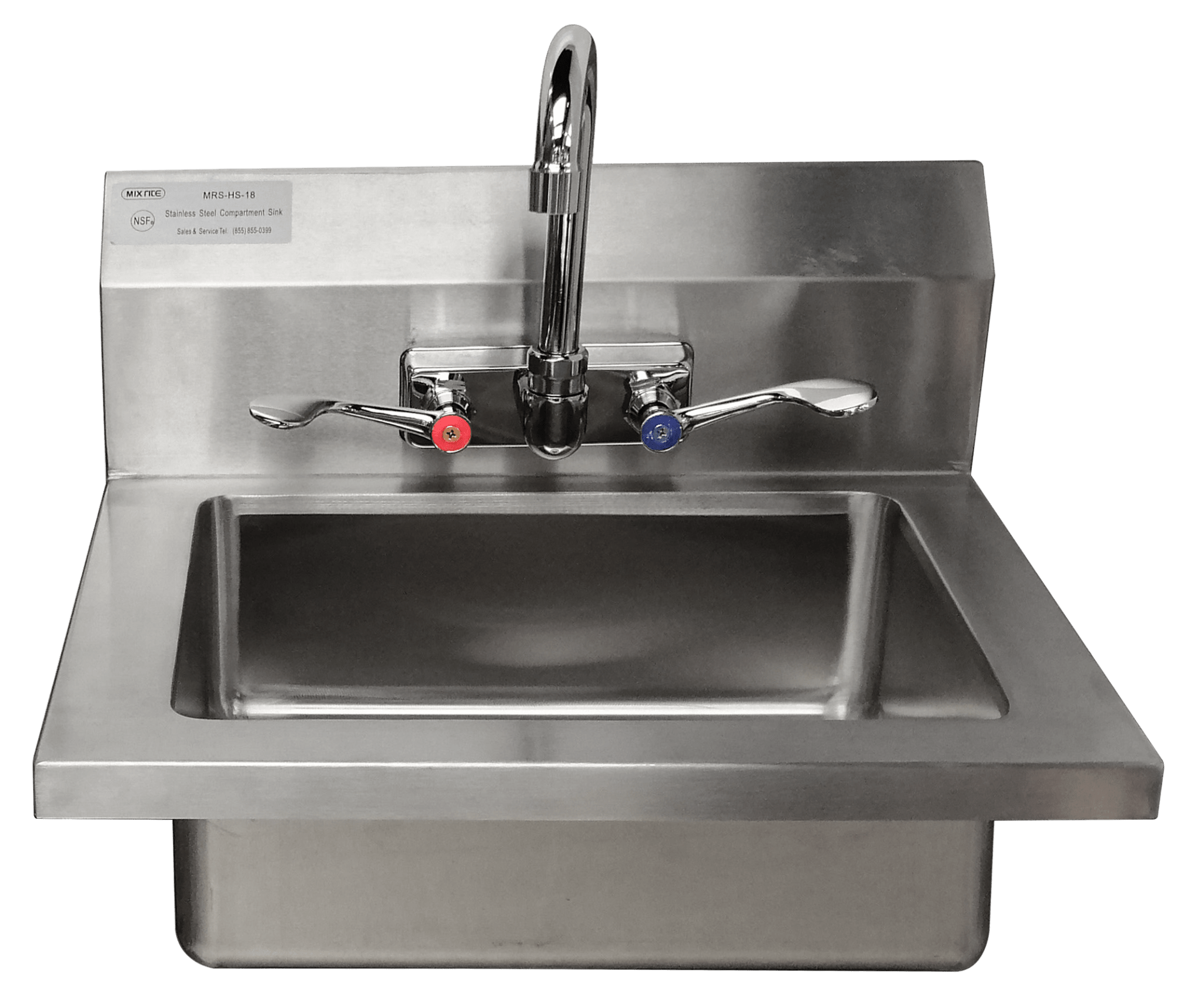 ATOSA MRS - HS - 18 Hand Sink with 8 Inch Back Splash Lead Free Faucet Included