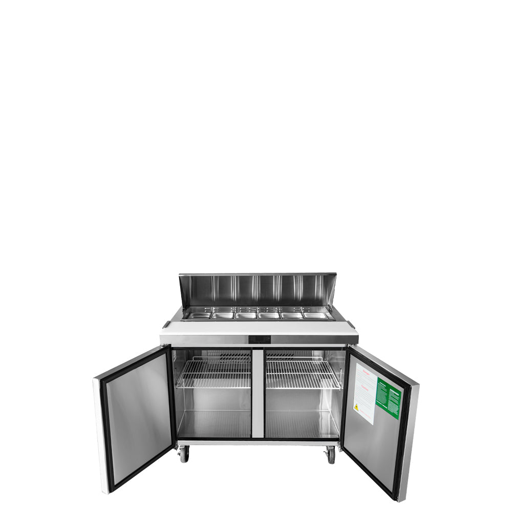 Atosa MSF8302GR 48" Refrigerated Standard Top Sandwich Prep Table, 13.4 Cu. Ft.