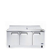 Atosa MSF8304GR 72" Refrigerated Standard Top Sandwich Prep Table, 21.1 Cu. Ft.