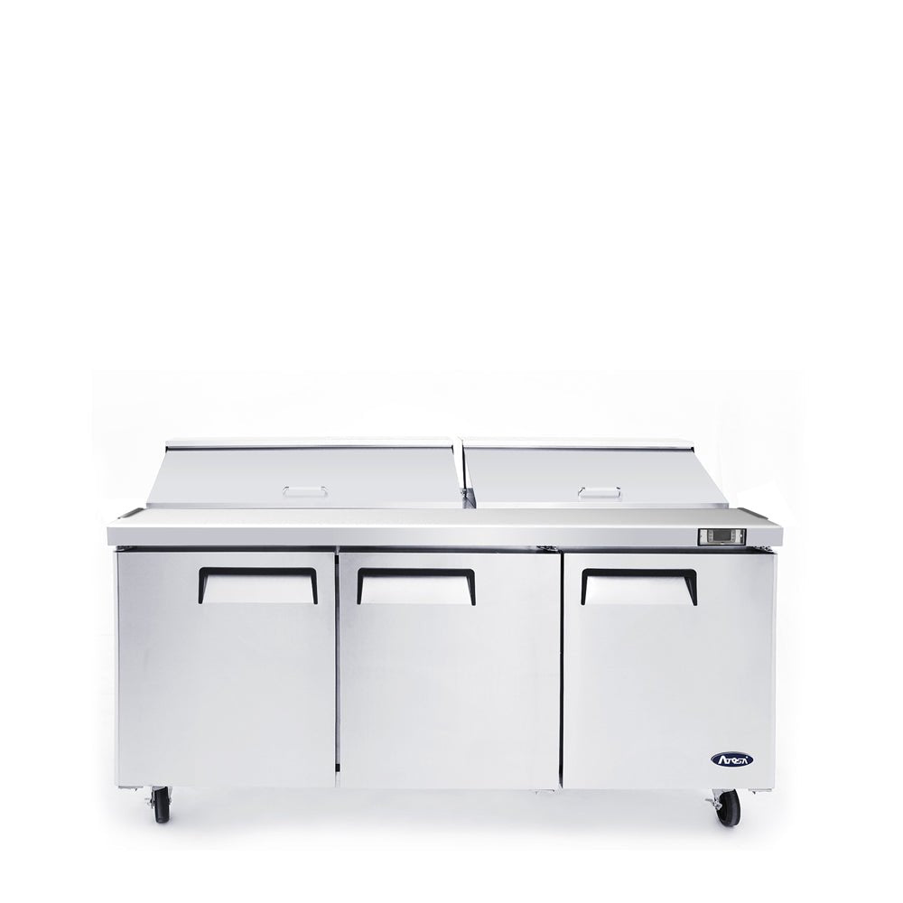 Atosa MSF8304GR 72" Refrigerated Standard Top Sandwich Prep Table, 21.1 Cu. Ft.