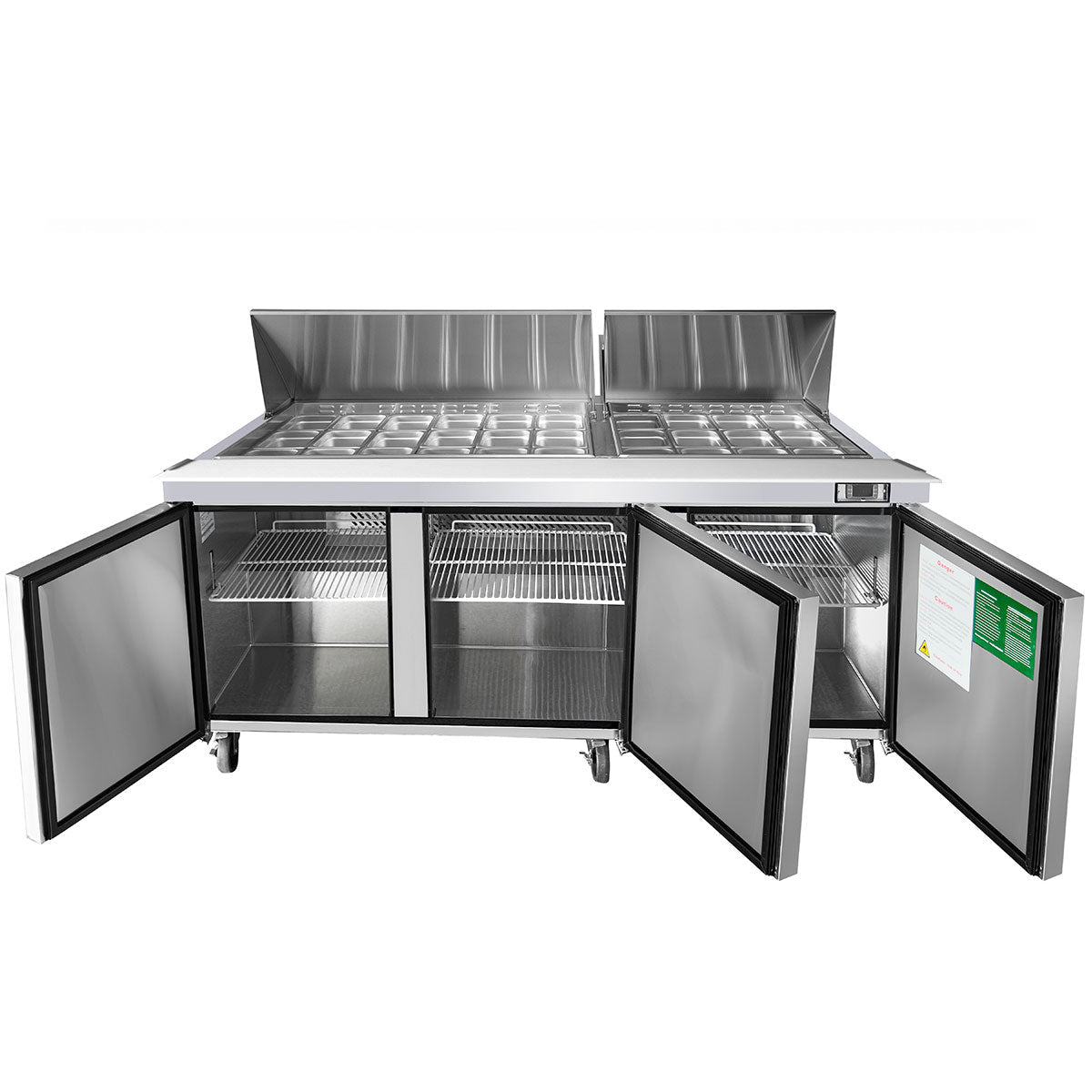 Atosa MSF8308GR 72" Refrigerated Mega Top Sandwich Prep Table, 21.1 Cu. Ft.