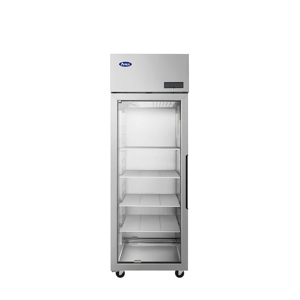 Atosa PLUS-R1-GS-L-PT 29" Top Mount Pass-Thru Glass-door Refrigerator, 23.7 Cu. Ft.