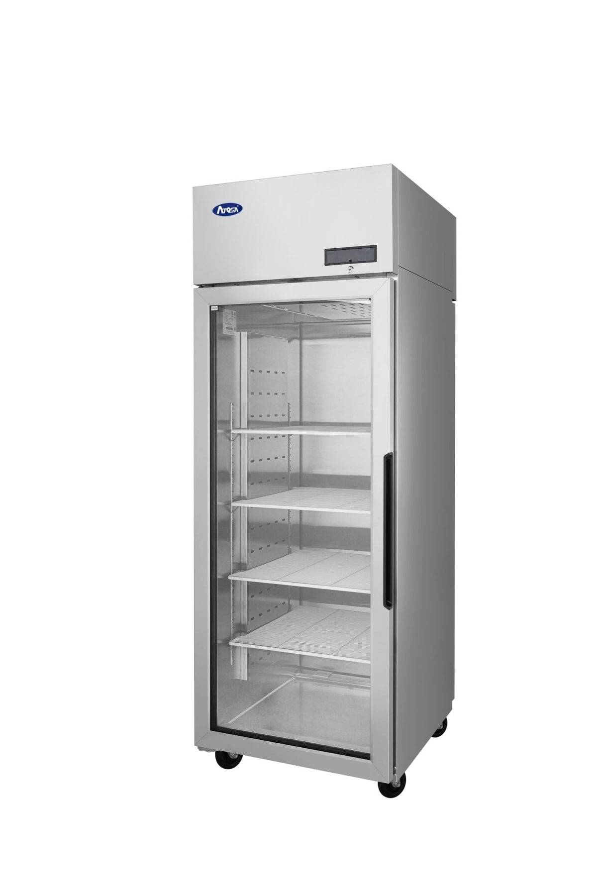 Atosa PLUS-R1-GS-L-PT 29" Top Mount Pass-Thru Glass-door Refrigerator, 23.7 Cu. Ft.
