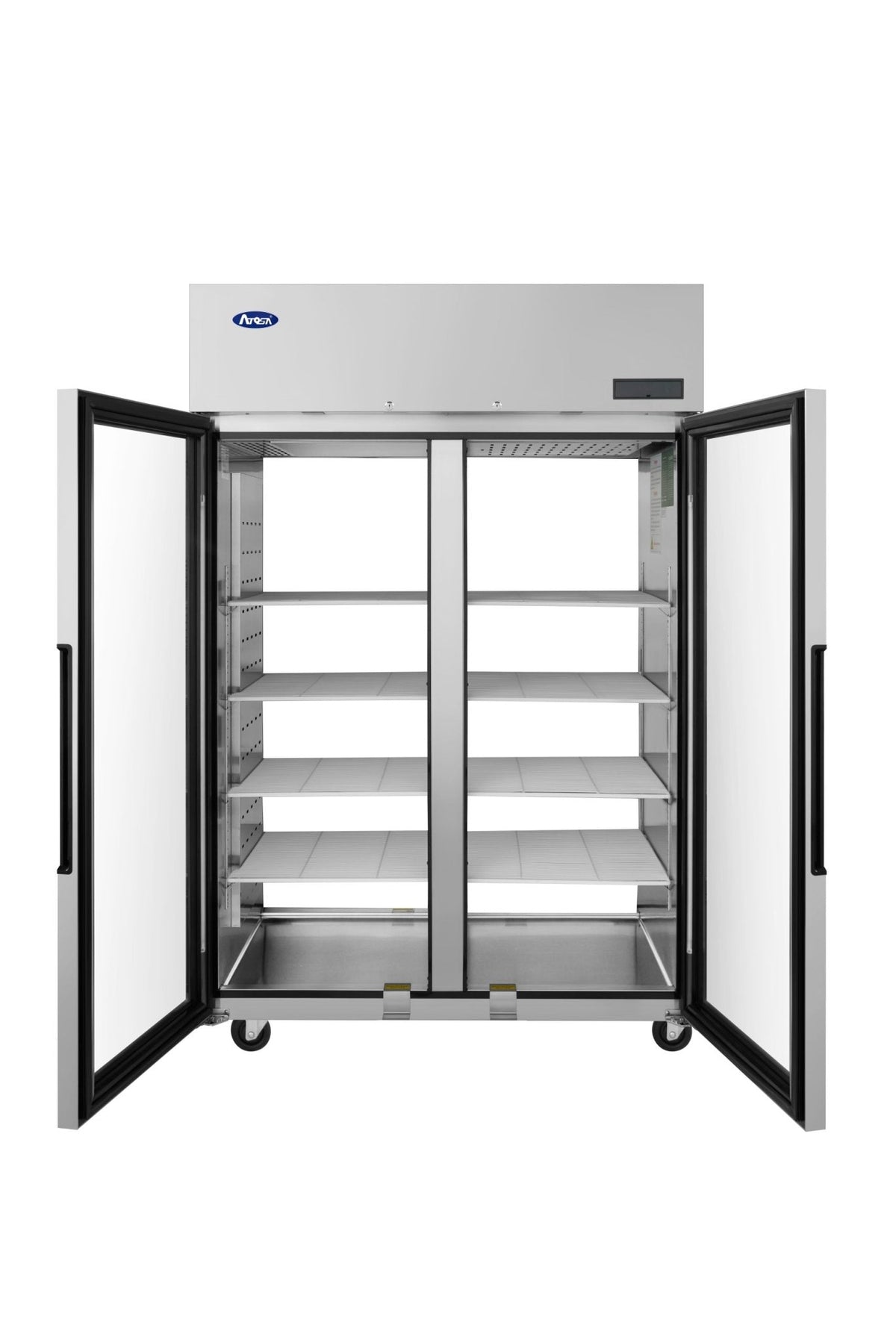 Atosa PLUS-R2-GS-S-PT 52" Top Mount Pass-Thru Glass-door Refrigerator, 46.3 Cu. Ft.
