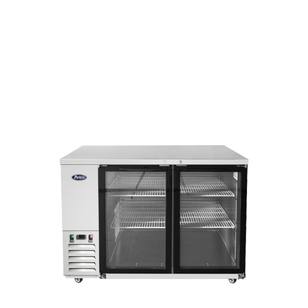 Atosa SBB48GGRAUS1 48" Shallow Depth Back Bar Cooler with Glass Doors, 11.5 Cu. Ft.