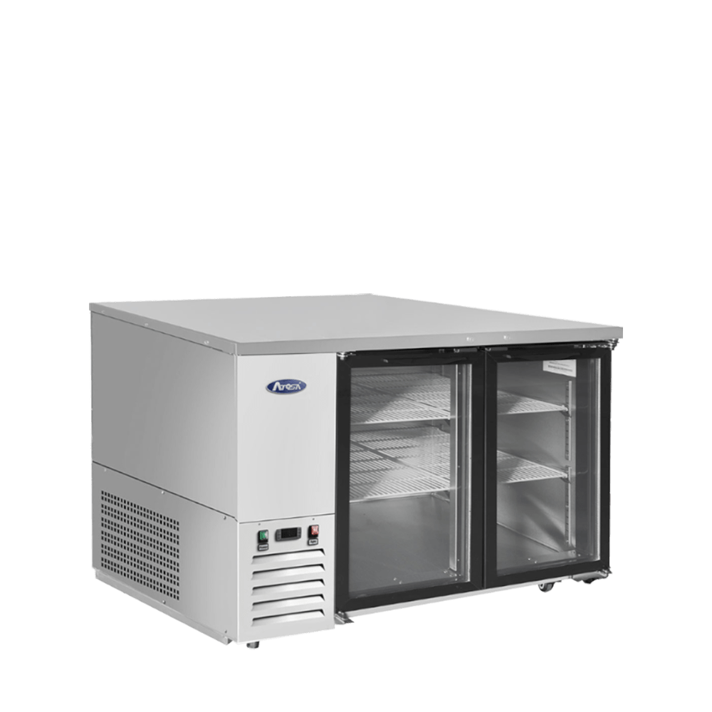 Atosa SBB48GGRAUS1 48" Shallow Depth Back Bar Cooler with Glass Doors, 11.5 Cu. Ft.