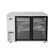 ATOSA SBB48GGRAUS1 — 48″ Shallow Depth Back Bar Cooler with Glass Doors, (S/S Exterior), 11.5 Cu. Ft.