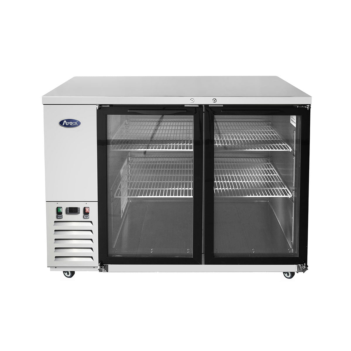 ATOSA SBB48GGRAUS1 — 48″ Shallow Depth Back Bar Cooler with Glass Doors, (S/S Exterior), 11.5 Cu. Ft.