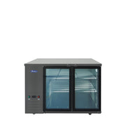 Atosa SBB48GGRAUS2 48" Black Shallow Depth Back Bar Cooler with Glass Doors, 11.5 Cu. Ft.
