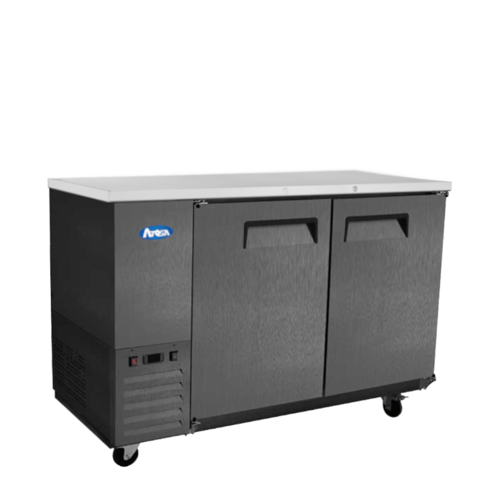 Atosa SBB48GRAUS2 48" Black Shallow Depth Back Bar Cooler, 11.5 Cu. Ft.