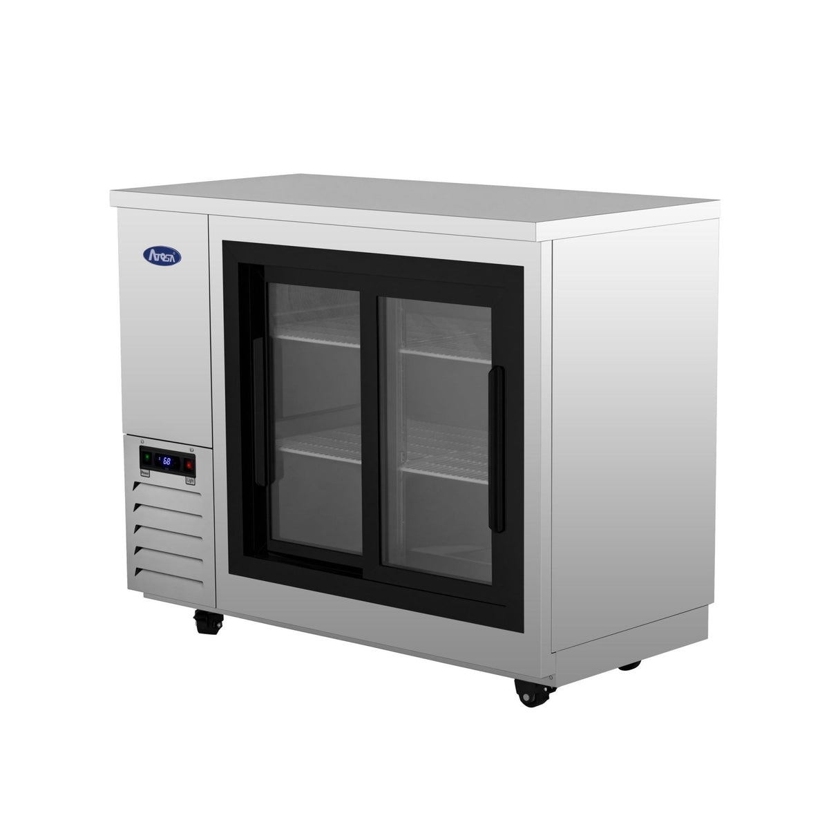 Atosa SBB48SGGRAUS1 48" Shallow Depth Back Bar Cooler with Glass Sliding Doors, 11.5 Cu. Ft.