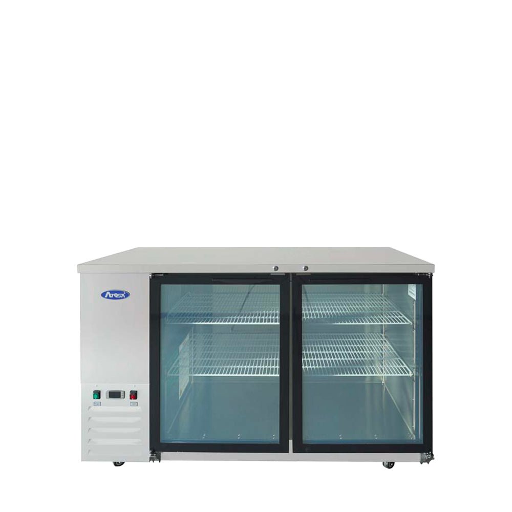 Atosa SBB59GGRAUS1 59" Shallow Depth Back Bar Cooler with Glass Doors, 15 Cu. Ft.