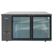 ATOSA SBB59GGRAUS2 — 59″ Black Shallow Depth Back Bar Cooler with Glass Doors, (Black Exterior), 15 Cu. Ft.