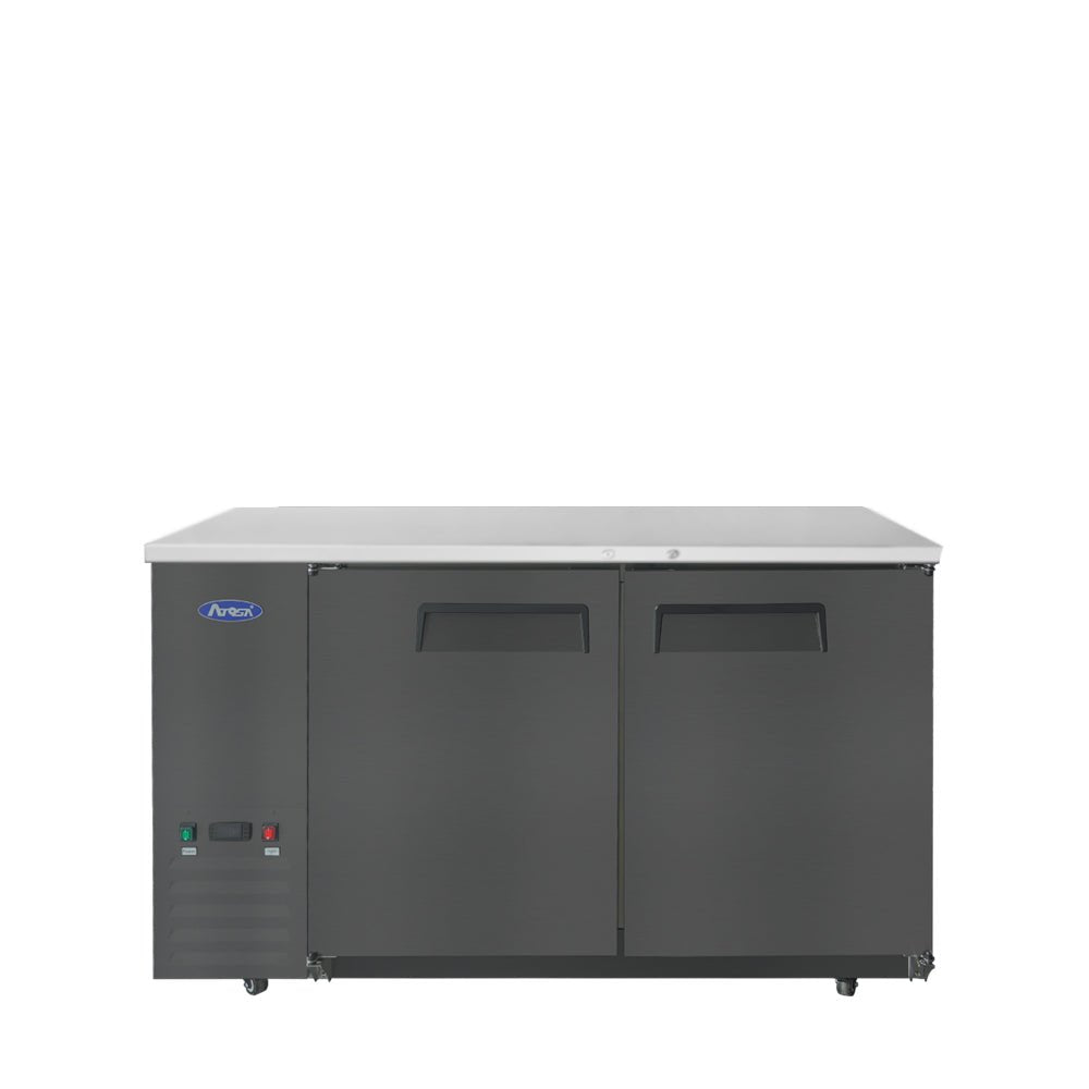 Atosa SBB59GRAUS2 59" Black Shallow Depth Back Bar Cooler, 15 Cu. Ft.