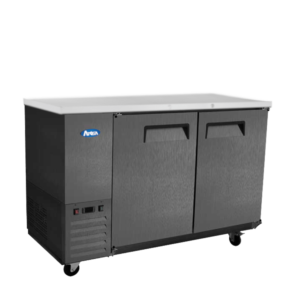 Atosa SBB59GRAUS2 59" Black Shallow Depth Back Bar Cooler, 15 Cu. Ft.
