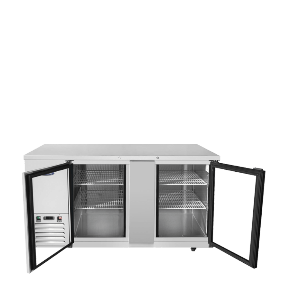 Atosa SBB69GGRAUS1 69" Shallow Depth Back Bar Cooler with Glass Doors, 18.6 Cu. Ft.
