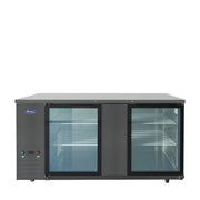 Atosa SBB69GGRAUS2 69" Black Shallow Depth Back Bar Cooler with Glass Doors, 18.6 Cu. Ft.