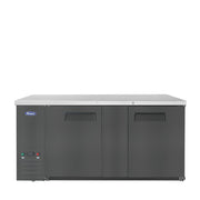 Atosa SBB69GRAUS2 69" Black Shallow Depth Back Bar Cooler, 18.6 Cu. Ft.
