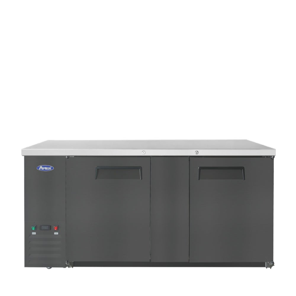 Atosa SBB69GRAUS2 69" Black Shallow Depth Back Bar Cooler, 18.6 Cu. Ft.