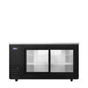 Atosa SBB69SGGRAUS2 69" Black Back Bar Cooler with Sliding Glass Doors