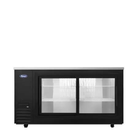 Atosa SBB69SGGRAUS2 69" Black Back Bar Cooler with Sliding Glass Doors