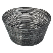 Black/Silver Wire Round Bread Basket - 6 Inch.