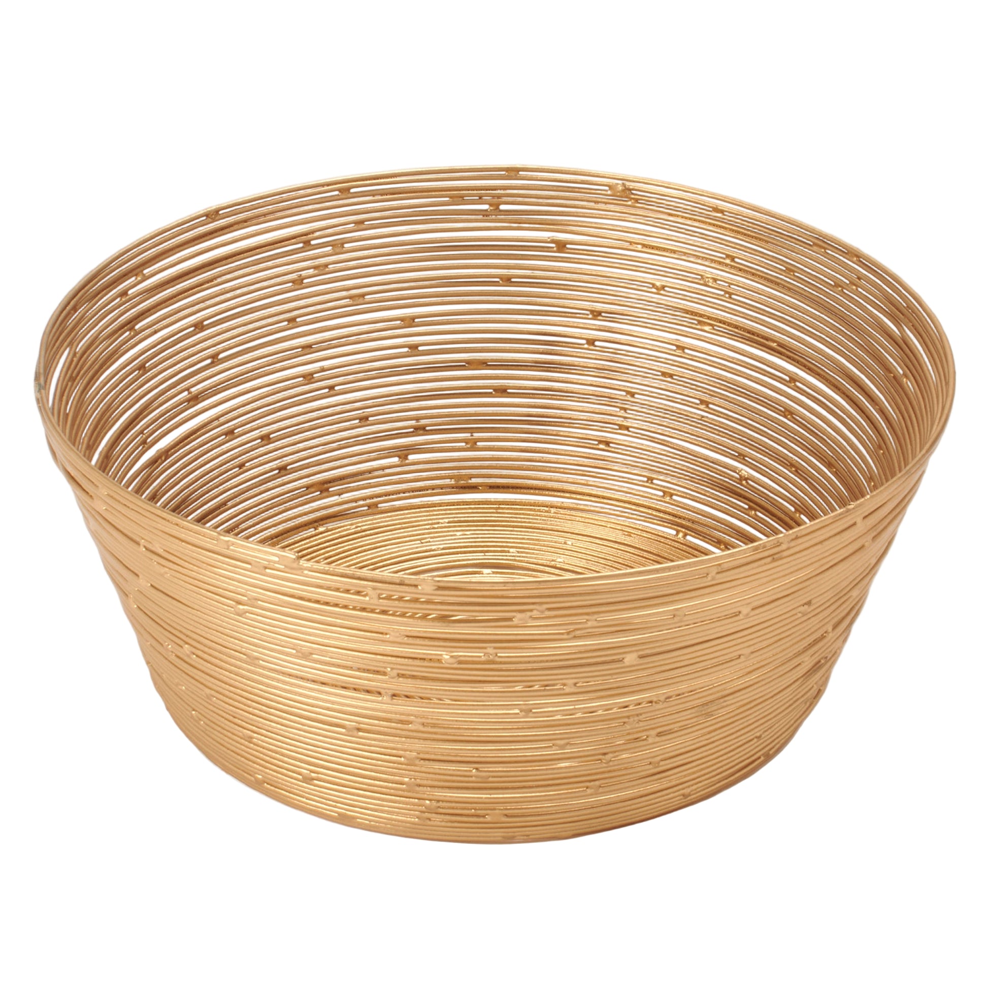 Gold Wire Round Bread Basket - 8 Inch.