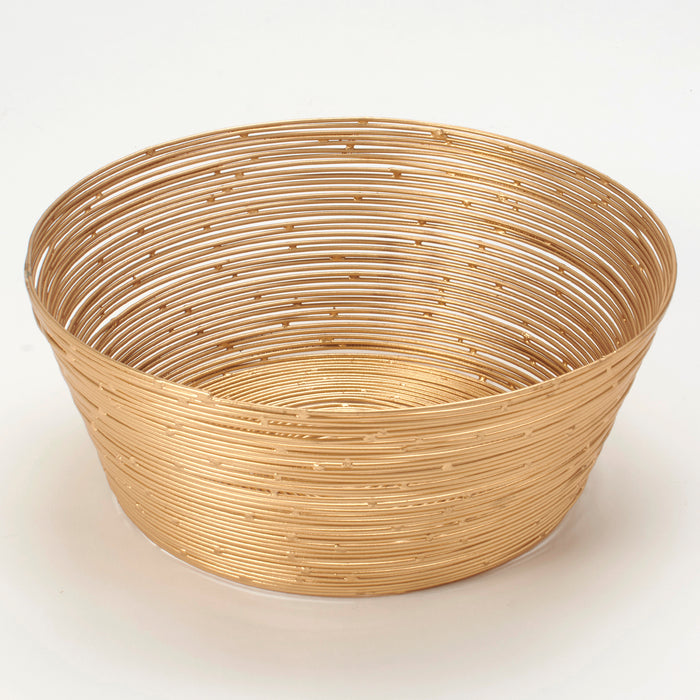 Gold Wire Round Bread Basket- 9 Inch.