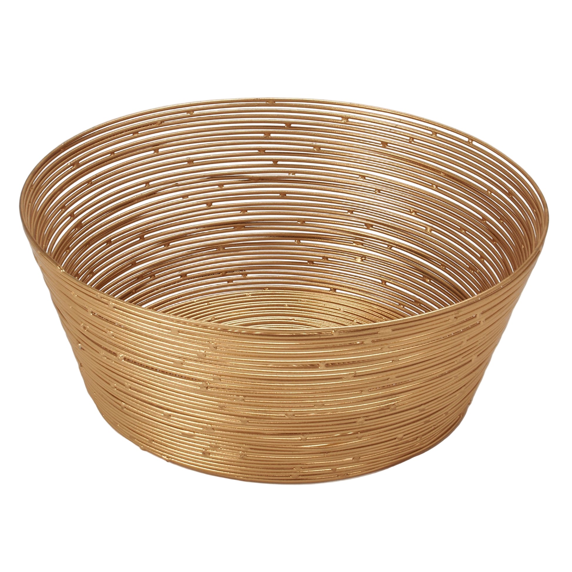 Gold Wire Round Bread Basket - 6 Inch.