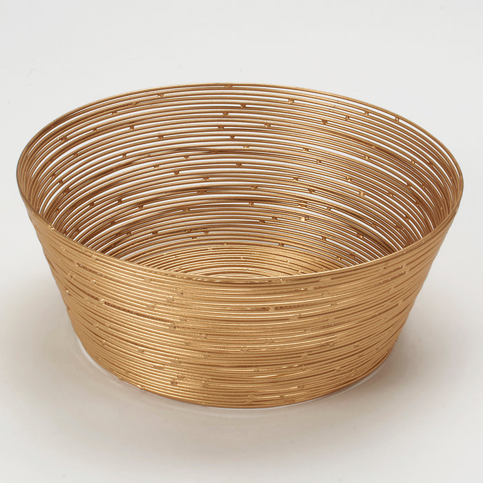 Gold Wire Round Bread Basket- 6 Inch.