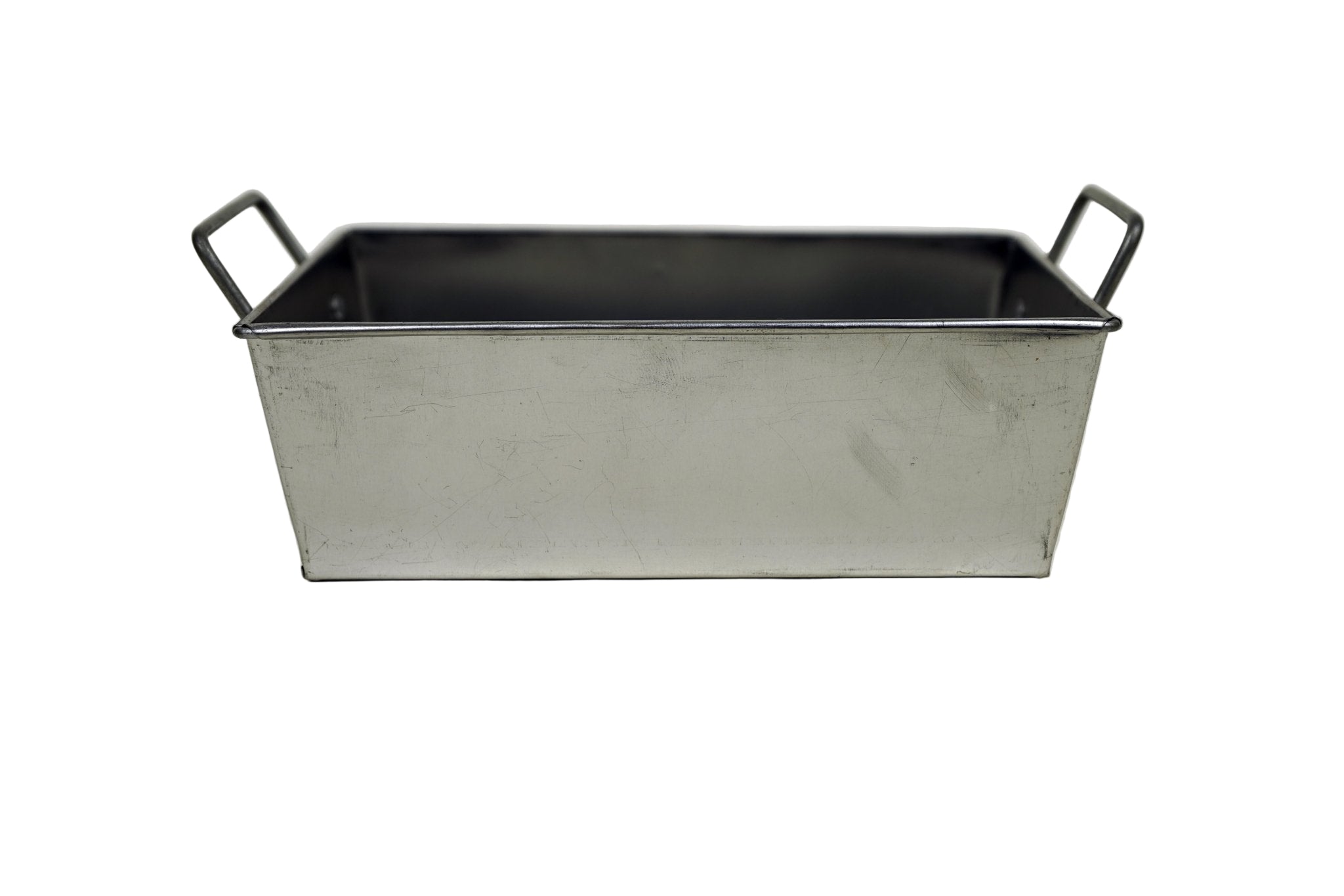 Rectangle Galvanized Metal Bread Basket with handles - Silver - 8 Inch.
