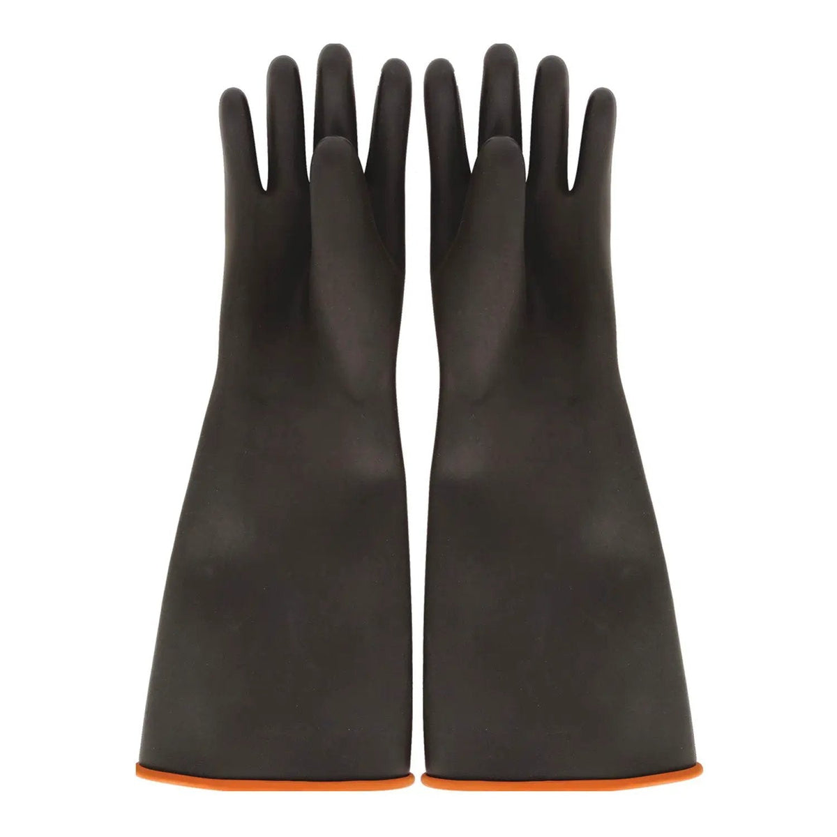 CAC China GLLX-1HD 18-1/2" Heavy-Duty Black Latex Gloves Product Image