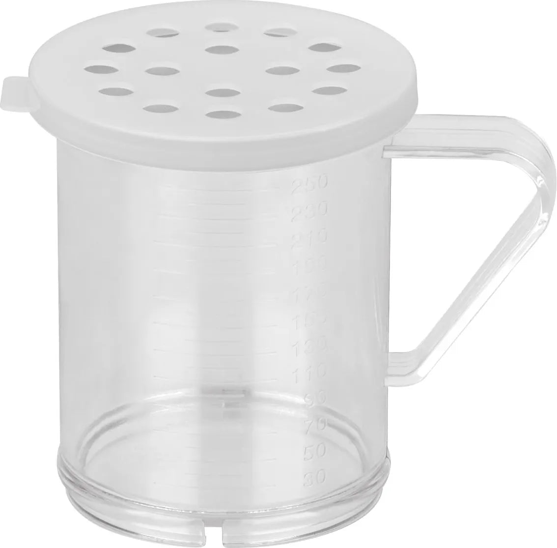 CAC China PDRG-10C-7 10 oz Clear Polycarbonate Dredge with 7 mm Lid Product Image