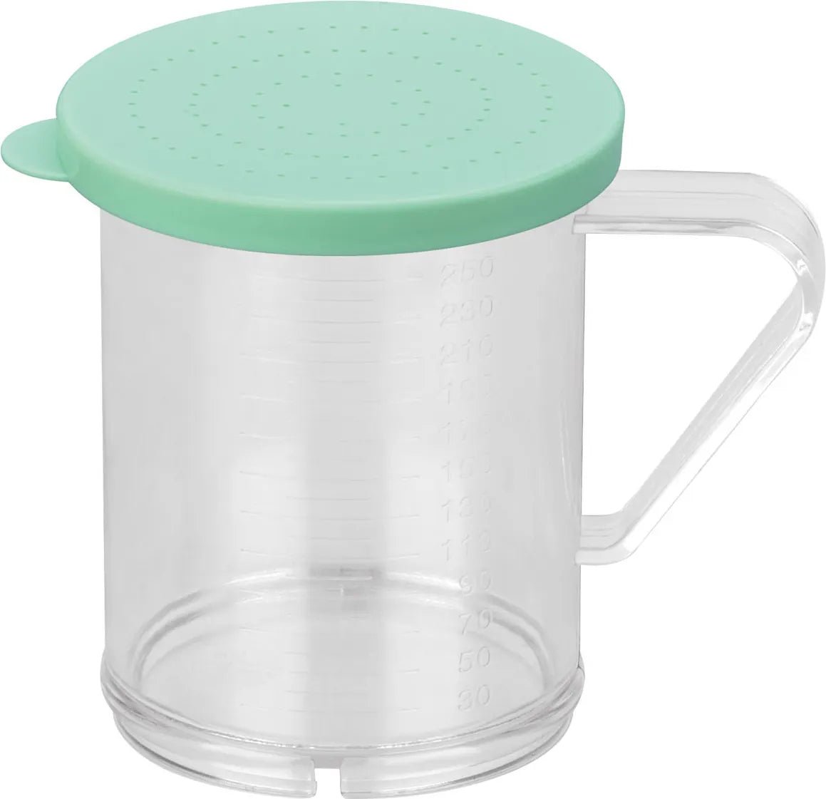 CAC China PDRG-10G-05 10 oz Green Polycarbonate Dredge with 0.5 mm Lid Product Image