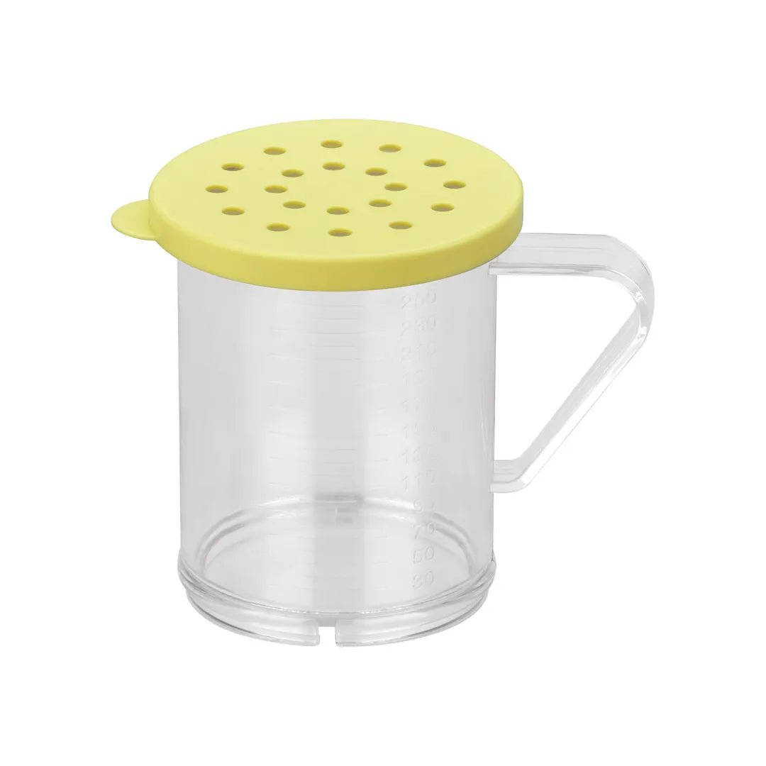 CAC China PDRG-10Y-40 10 oz Yellow Polycarbonate Dredge with 4 mm Lid Product Image