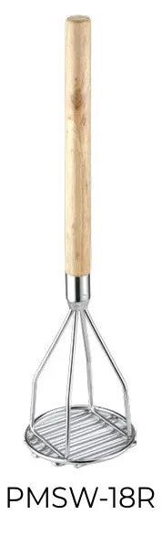 CAC China PMSW-18R Potato Masher w/ Wooden Hdl Round 4-1/2x18"H Case Pack of 6/12 by CAC China (cac-china-pmsw-18r-potato-masher-w-wooden-hdl-round-4-1-2x18h-case-pack-of-6-12)