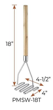 CAC China PMSW-18T Potato Masher w/ Wooden Hdl Rect. 4-1/2x4x18"H Case Pack of 6/12 by CAC China (cac-china-pmsw-18t-potato-masher-w-wooden-hdl-rect-4-1-2x4x18h-case-pack-of-6-12)