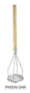 CAC China PMSW-24R Potato Masher w/ Wooden Hdl Round 5x24"H Case Pack of 6/12 by CAC China (cac-china-pmsw-24r-potato-masher-w-wooden-hdl-round-5x24h-case-pack-of-6-12)