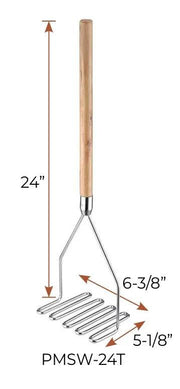 CAC China PMSW-24T Potato Masher w/ Wooden Hdl Rect. 6-3/8x5-1/8x24"H Case Pack of 6/12 by CAC China (cac-china-pmsw-24t-potato-masher-w-wooden-hdl-rect-6-3-8x5-1-8x24h-case-pack-of-6-12)