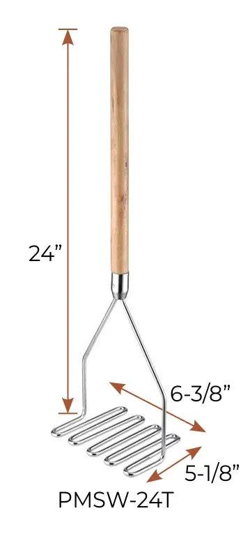 CAC China PMSW-24T Potato Masher w/ Wooden Hdl Rect. 6-3/8x5-1/8x24"H Case Pack of 6/12 by CAC China (cac-china-pmsw-24t-potato-masher-w-wooden-hdl-rect-6-3-8x5-1-8x24h-case-pack-of-6-12)