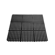 CAC China RMAT-33BK 3' x 3' Black Interlocking Rubber Floor Mat Product Image
