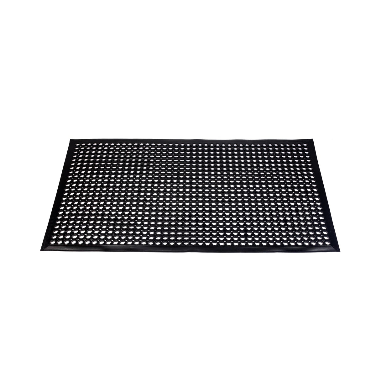 CAC China RMAT-35BK-B 3' x 5' Black Rubber Floor Mat, Beveled Edge Product Image