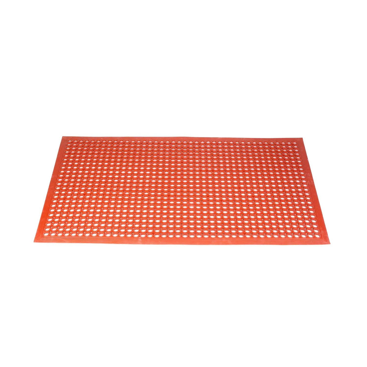 CAC China RMAT-35RD-B 3' x 5' Red Rubber Floor Mat, Beveled Edge Product Image