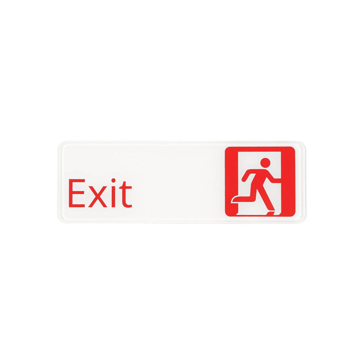 CAC China SCE3-EX20 9" x 3" English Exit Sign, White Product Image