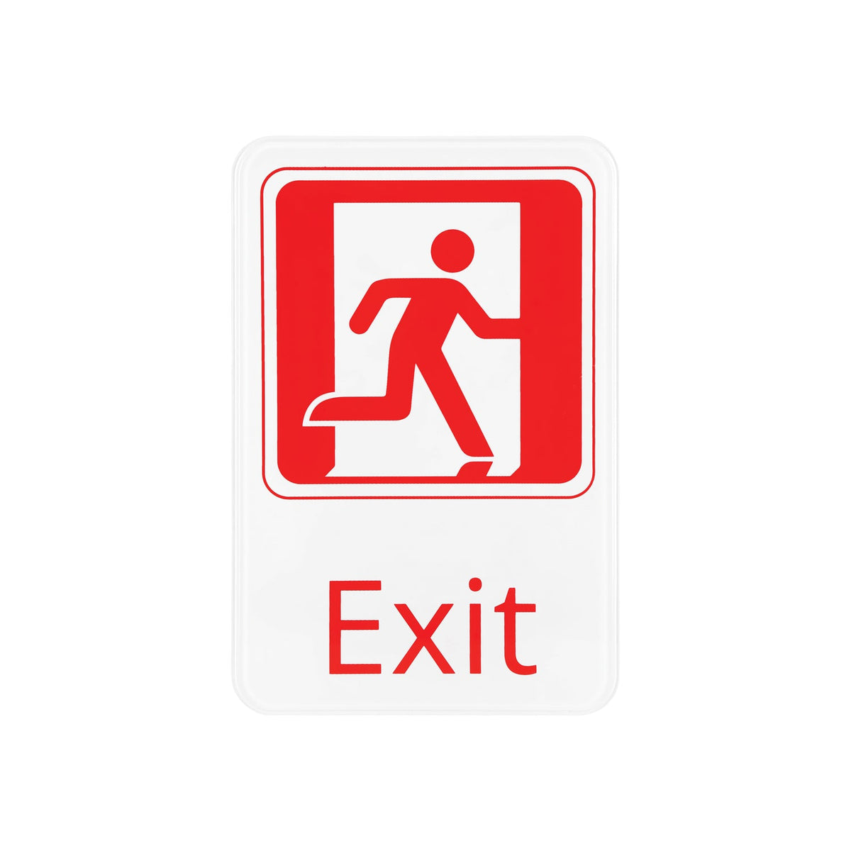 CAC China SCE9-EX02 6" x 9" English Exit Sign, White Product Image