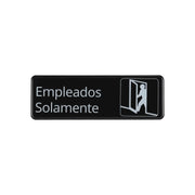 CAC China SCS3-EE01 9" x 3" Spanish Employees Only Sign Product Image