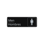 CAC China SCS3-MN09 9" x 3" Bilingual Men Restroom Sign Product Image