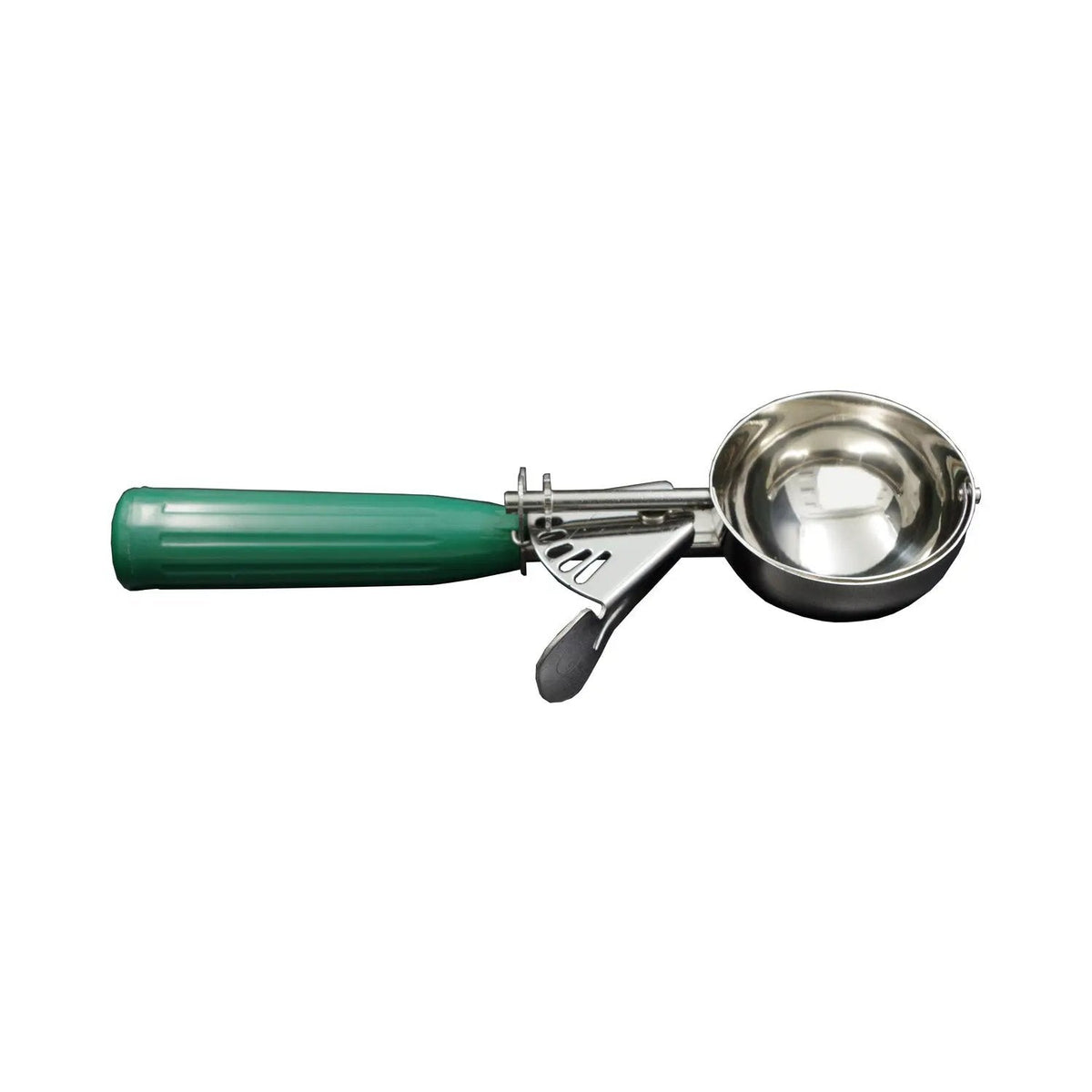 CAC China SICD-12GN #12 Stainless Steel Thumb Disher, 2.66 oz., Green Product Image
